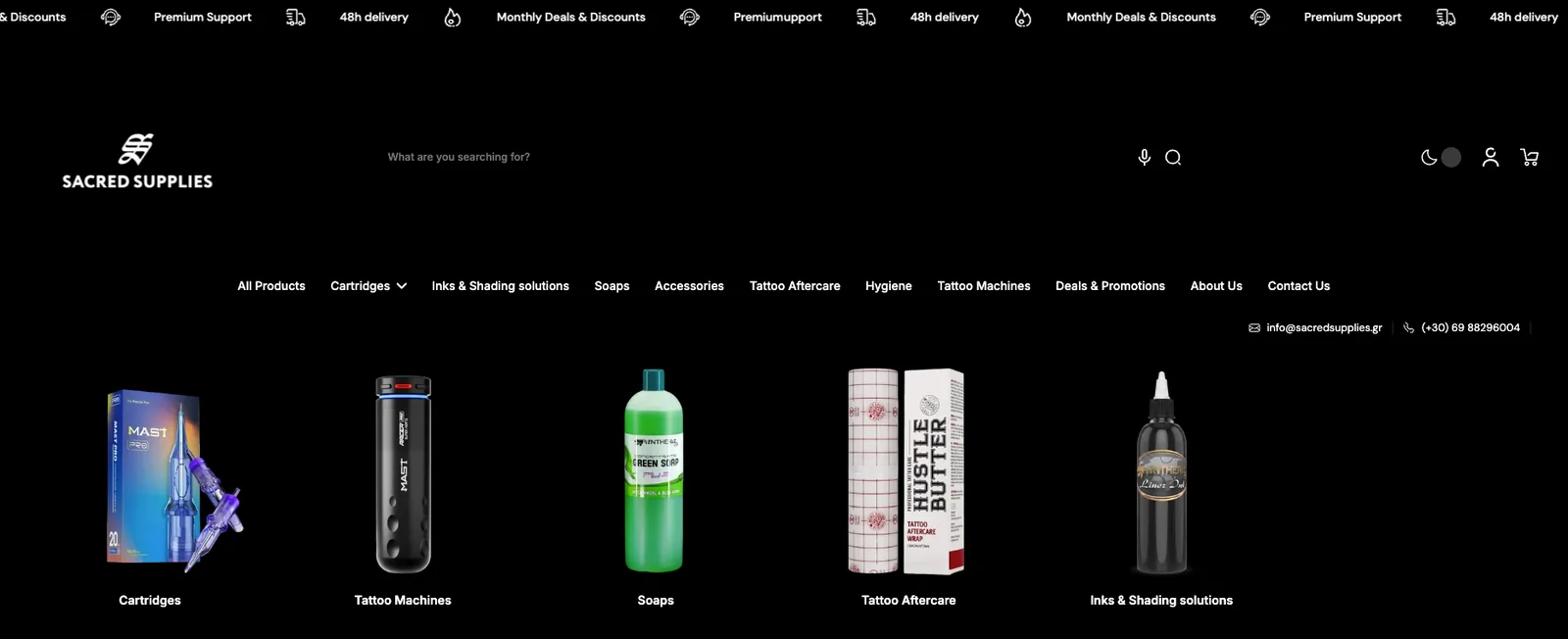 Sacred Supplies: Category navigation